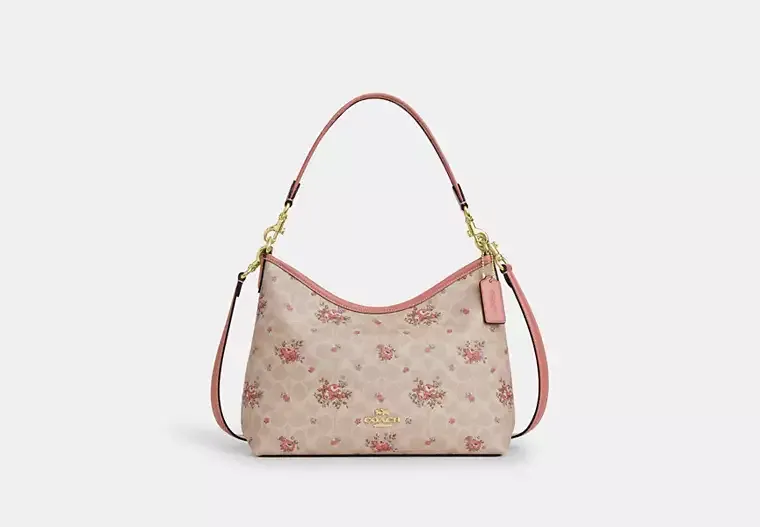 Laurel Shoulder Bag In Signature Canvas With Floral Print