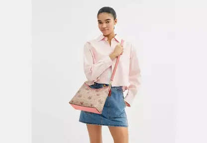 Laurel Shoulder Bag In Signature Canvas With Floral Print