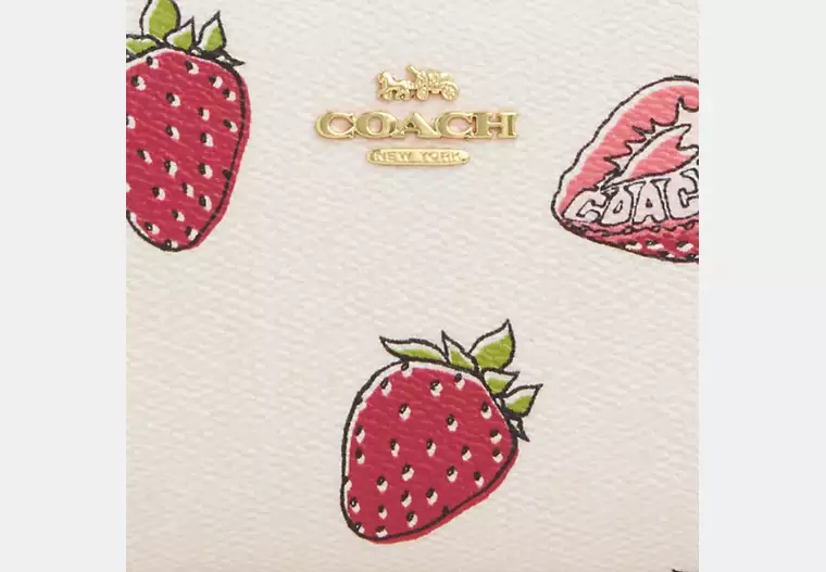 Snap Wallet With Strawberry Print