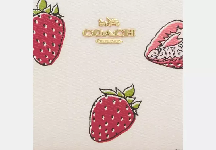 Snap Wallet With Strawberry Print