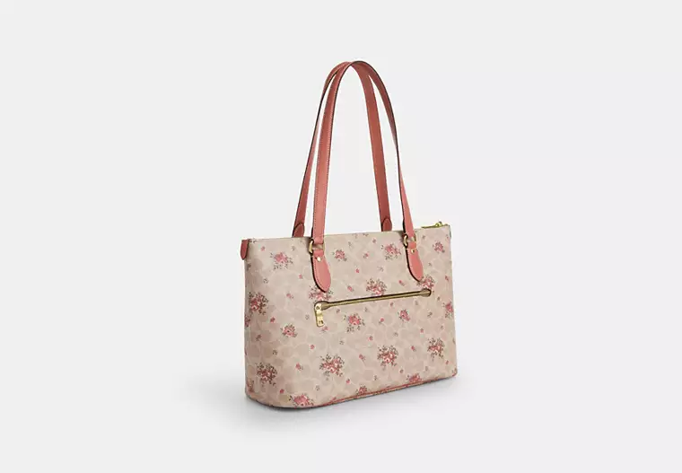 Gallery Tote Bag In Signature Canvas With Floral Print