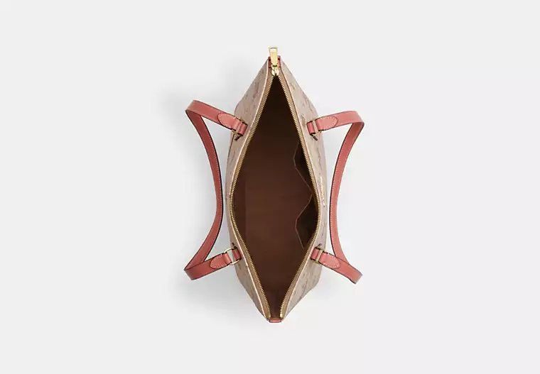 Gallery Tote Bag In Signature Canvas With Floral Print