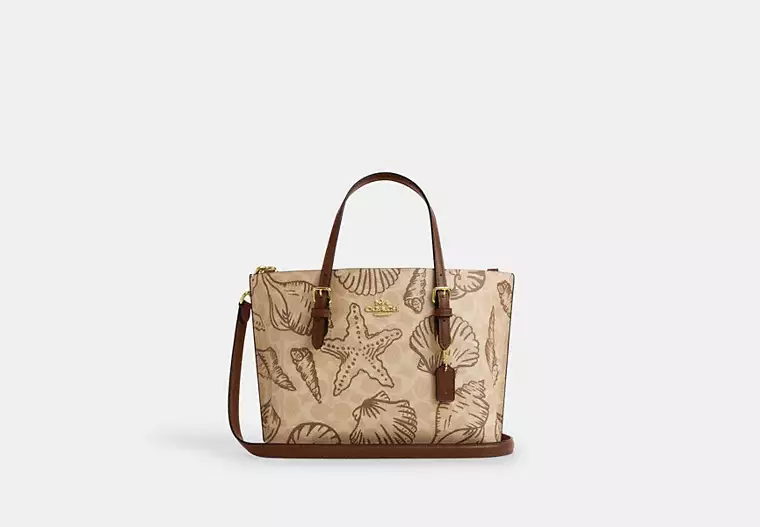 Mollie Tote Bag 25 In Signature Canvas With Shell Print