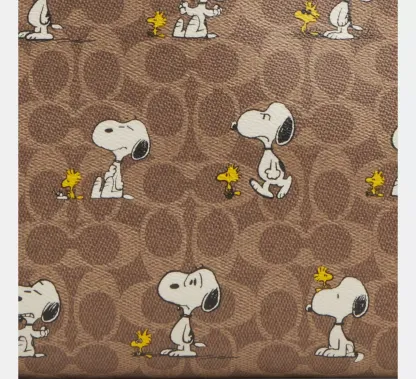 Peanuts City Tote Bag in Signature Canvas with Snoopy Print