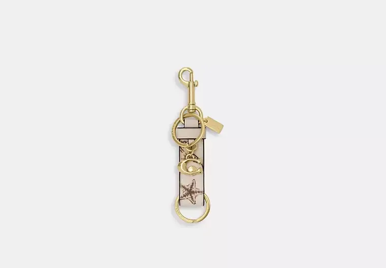 Trigger Snap Bag Charm With Shell Print