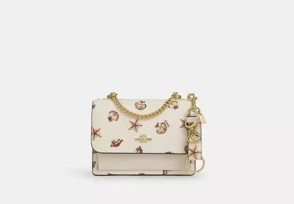 Trigger Snap Bag Charm With Shell Print