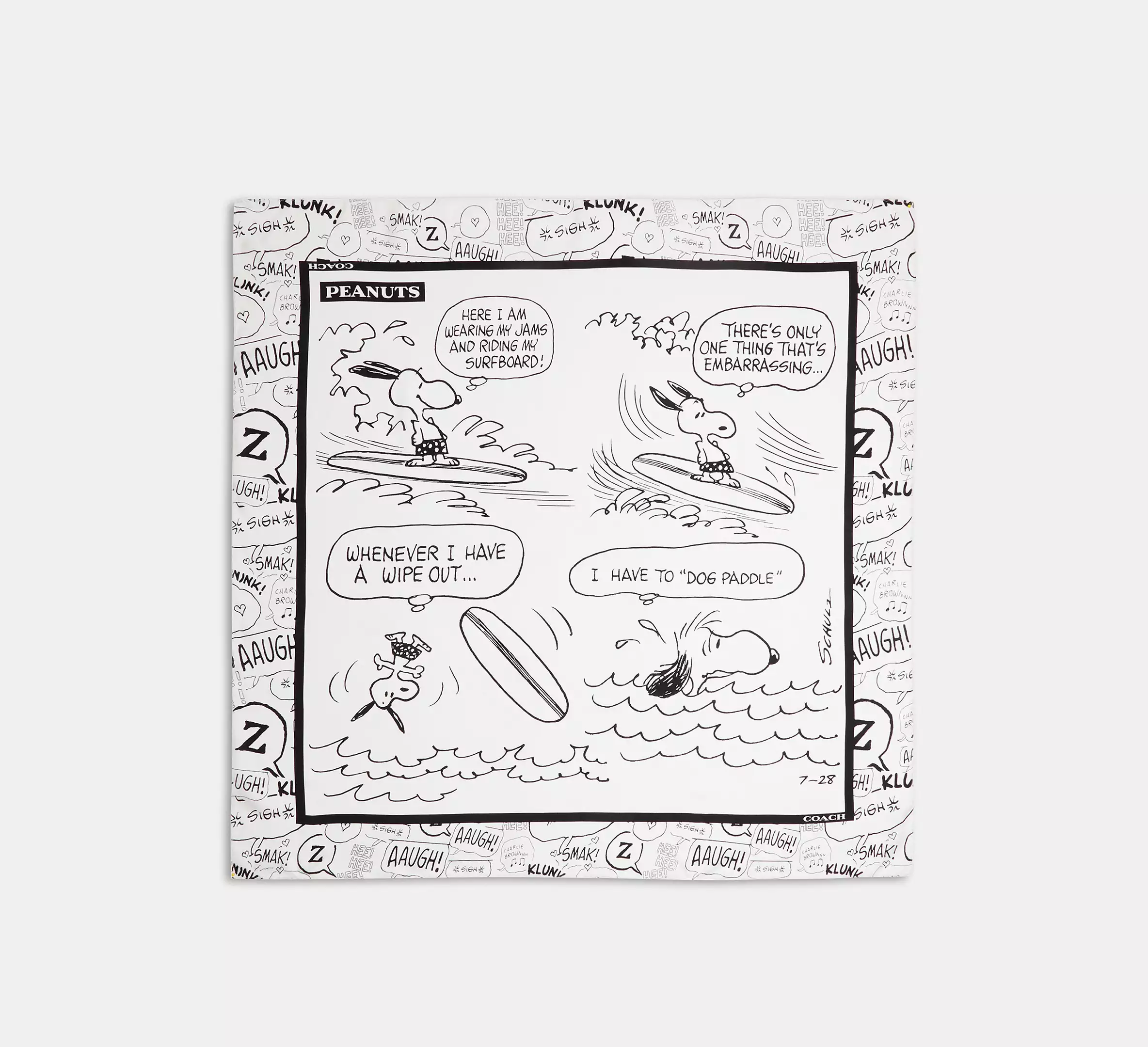 Cothtach X Peanuts Newspaper Print Silk Square Scarf