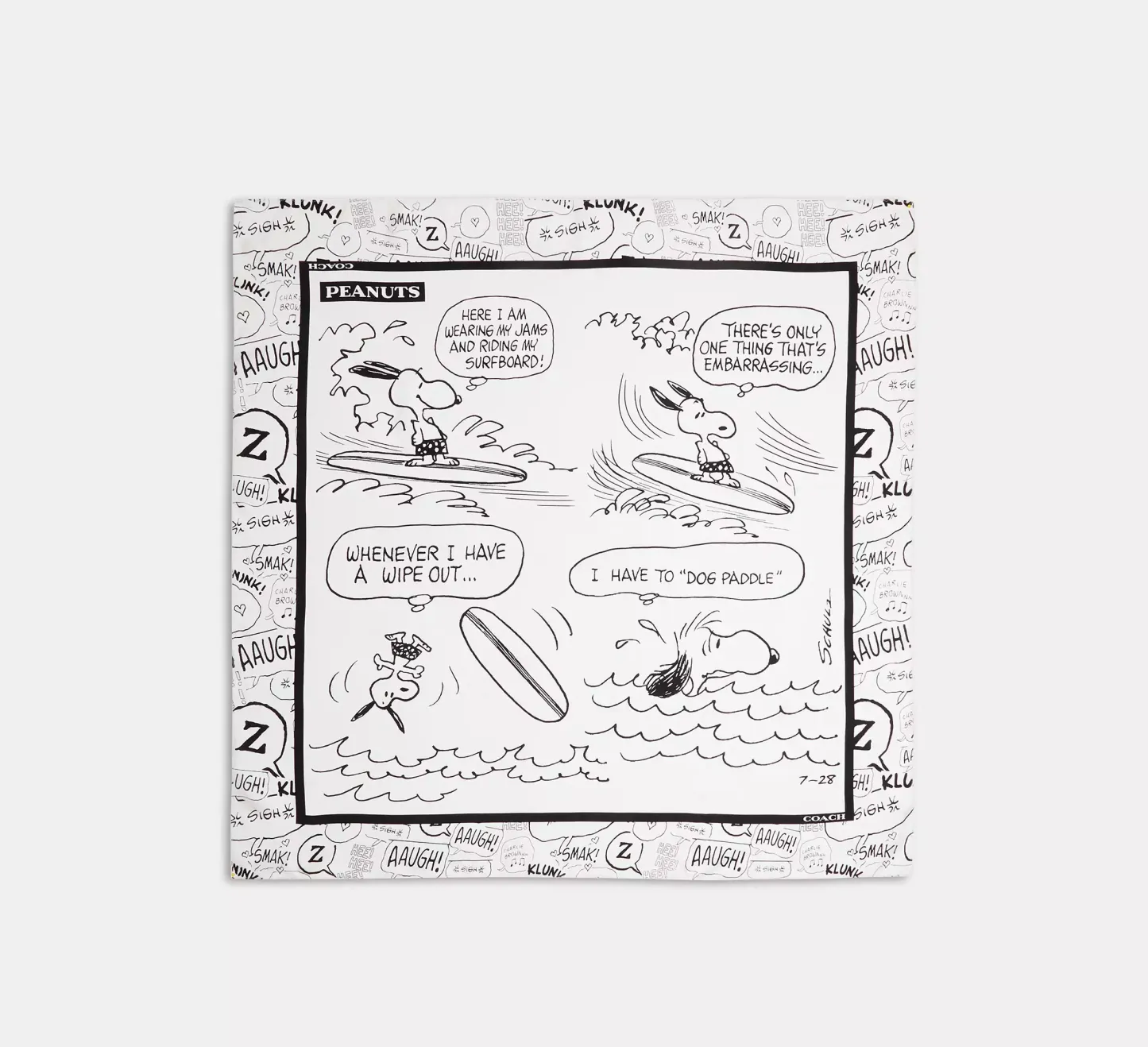 Cothtach X Peanuts Newspaper Print Silk Square Scarf