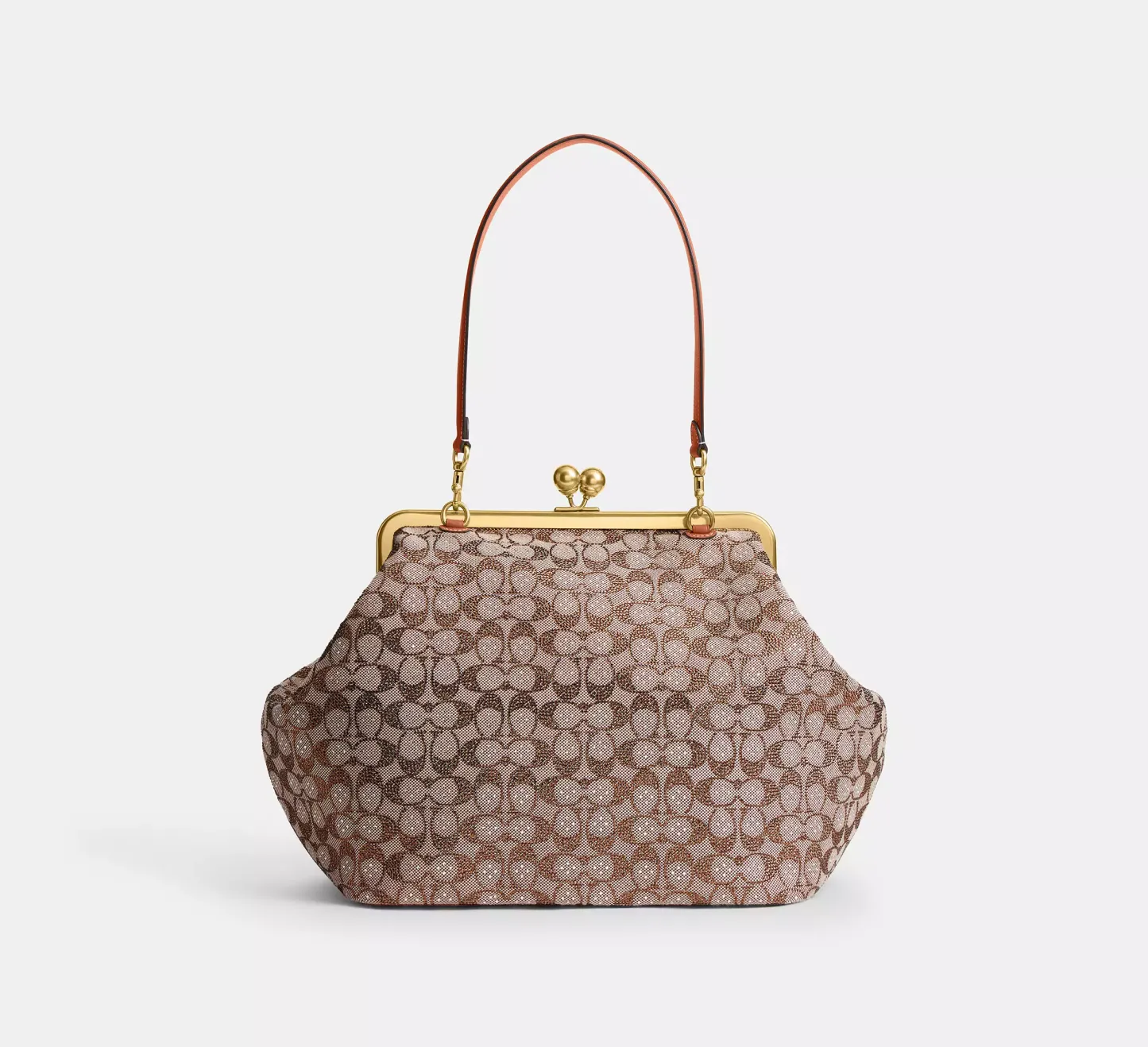 Large Kisslock Frame Bag In Crystal Signature Jacquard