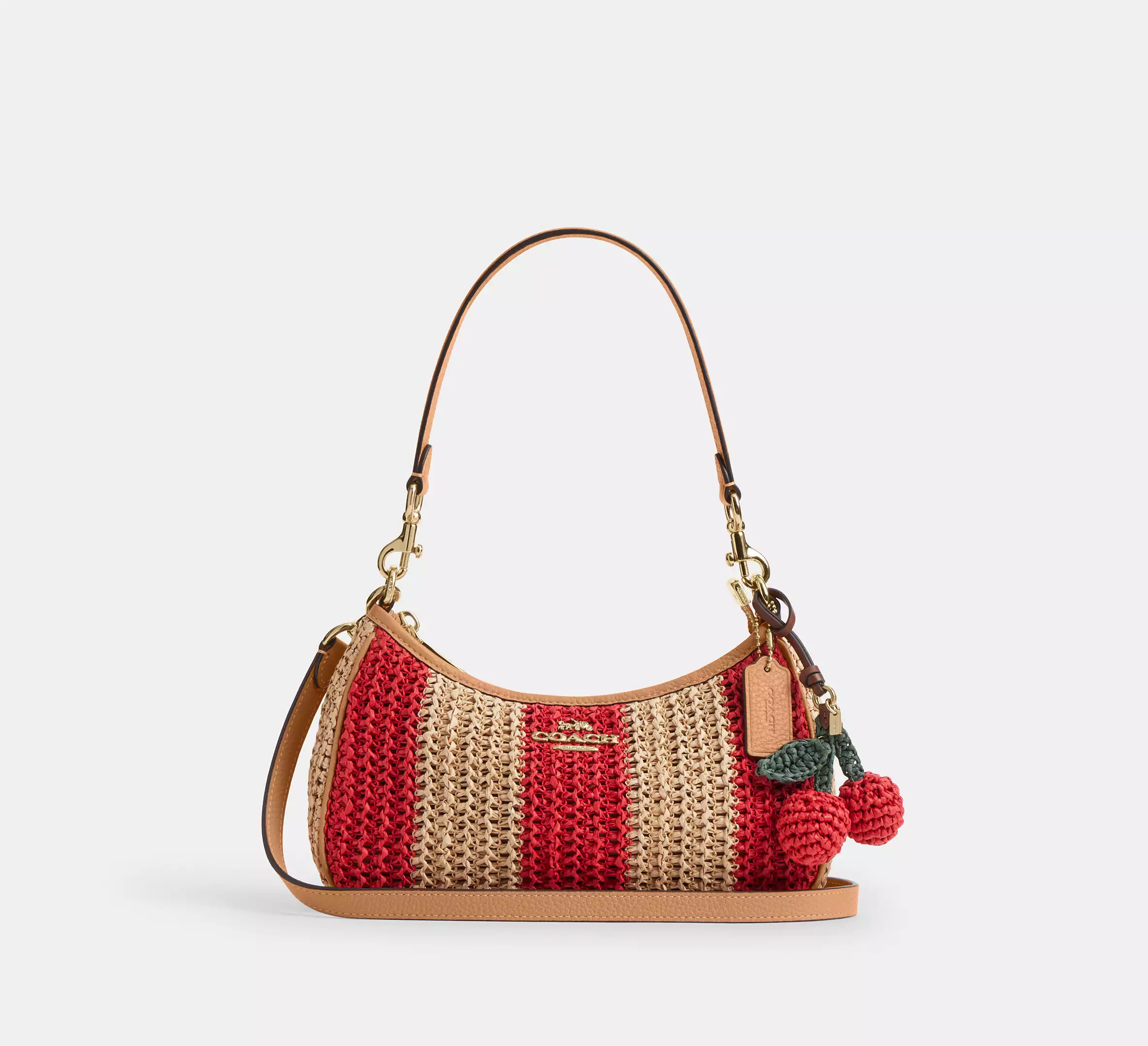 Teri Shoulder Bag With Stripes And Charm