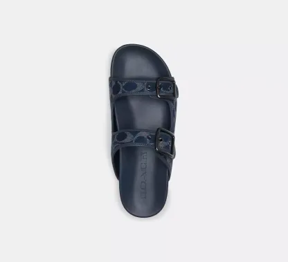 Buckle Strap Sandal In Signature Denim
