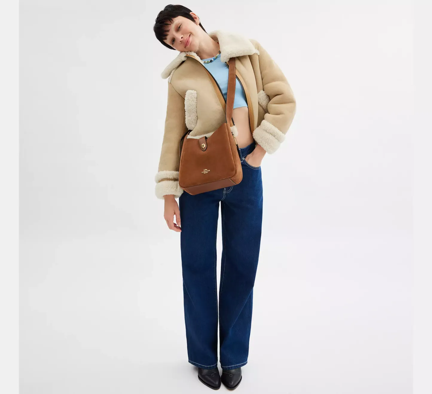 Hadley Convertible Crossbody Bag In Suede