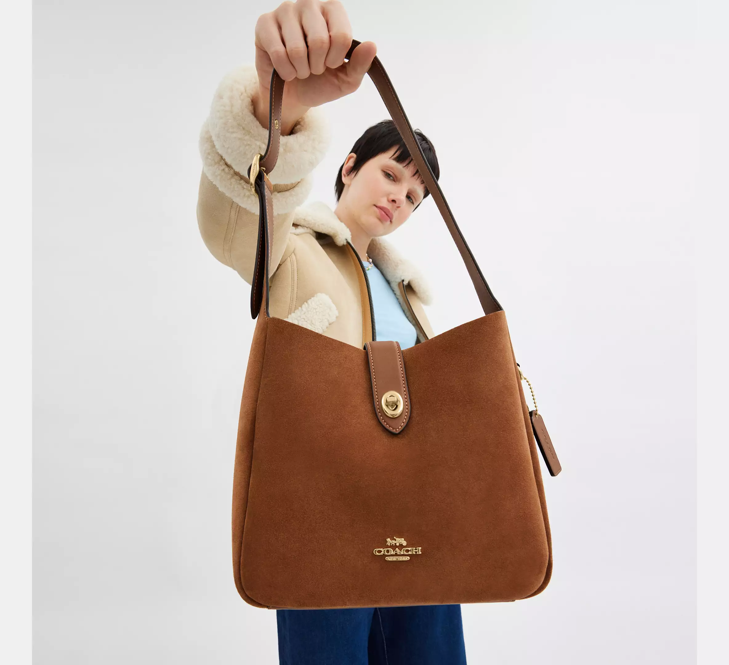 Hadley Convertible Crossbody Bag In Suede