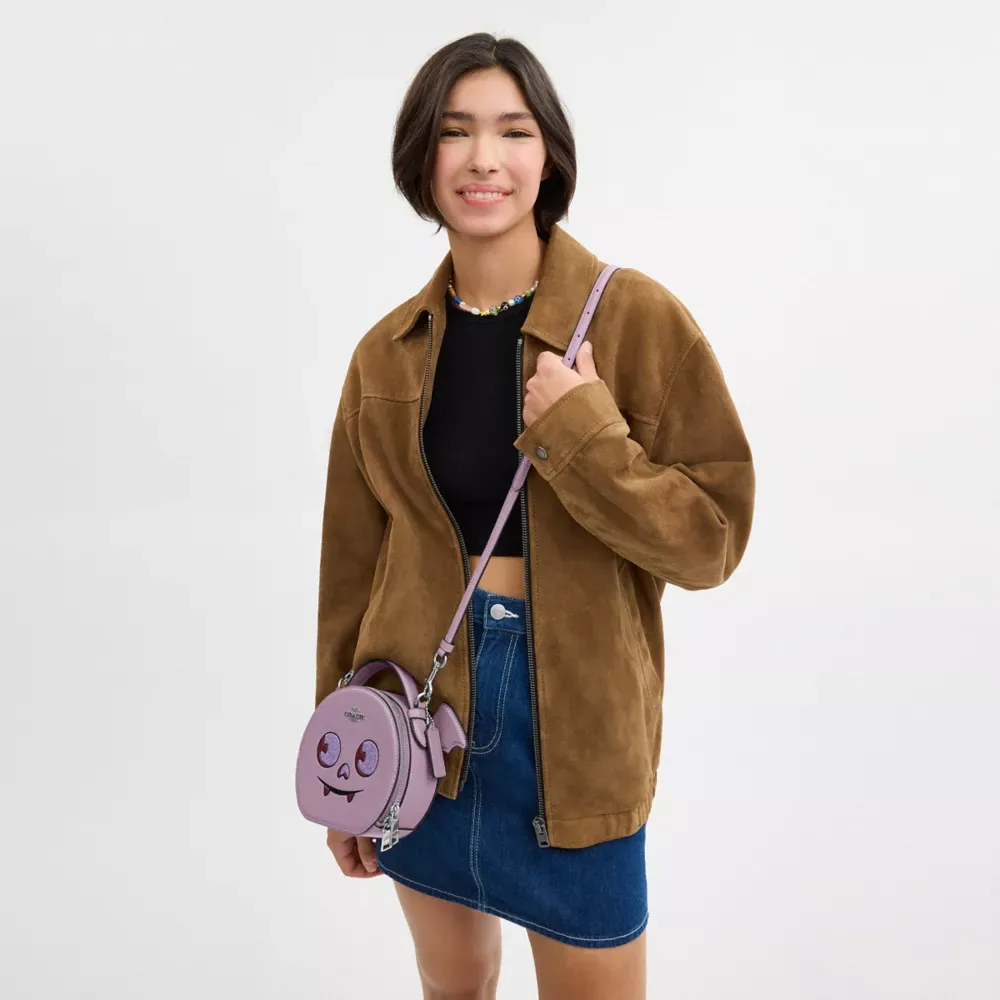 Canteen Crossbody Bag With Halloween Bat
