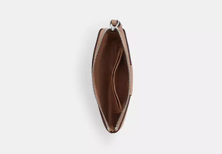 Corner Zip Wristlet In Signature Canvas With Stripe