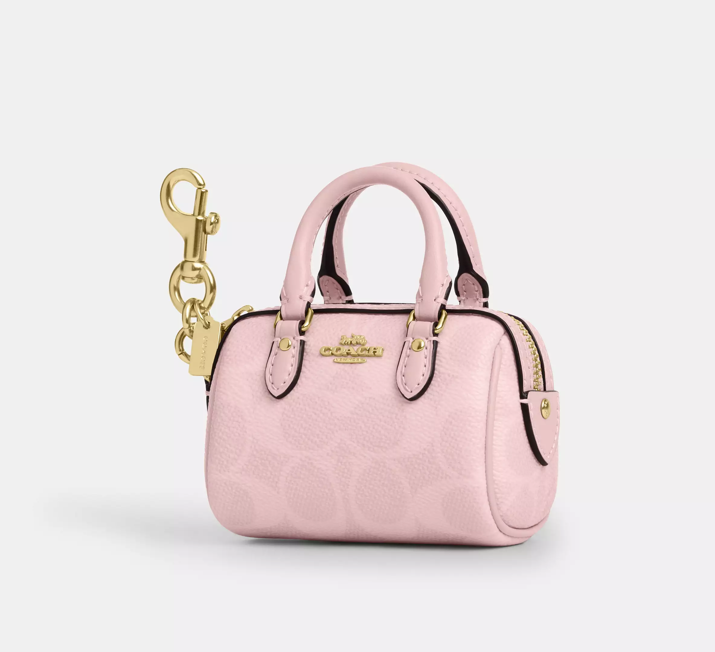 Mini Rowan Bag Charm In Signature Canvas