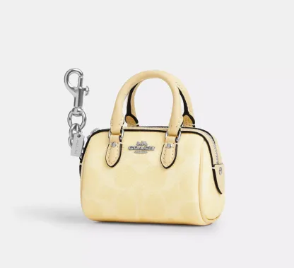 Mini Rowan Bag Charm In Signature Canvas