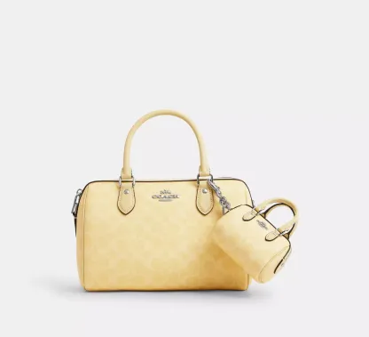 Mini Rowan Bag Charm In Signature Canvas