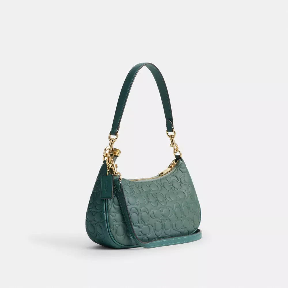 Teri Shoulder Bag In Blocked Signature Leather
