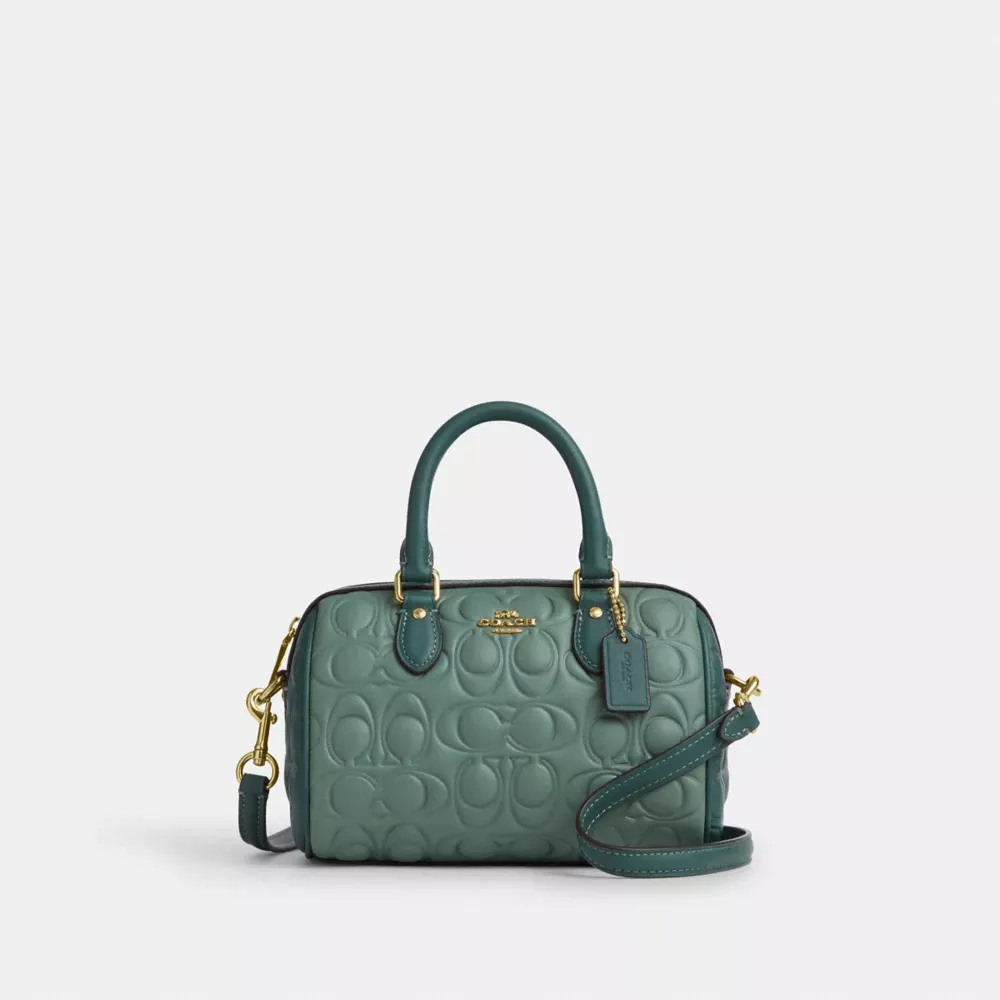 Mini Rowan Crossbody Bag In Blocked Signature Leather