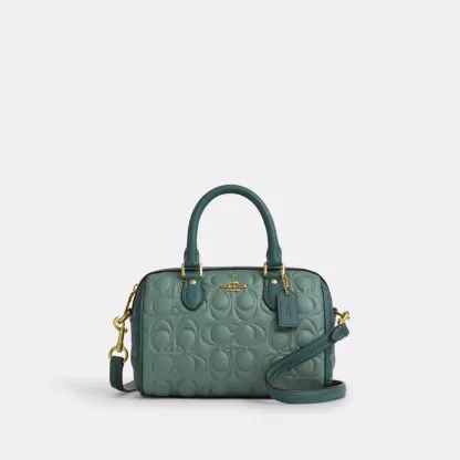 Mini Rowan Crossbody Bag In Blocked Signature Leather