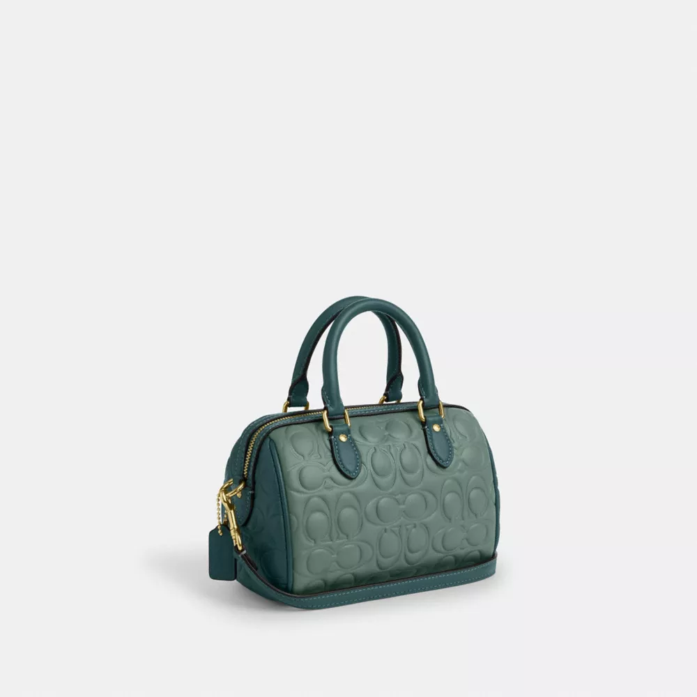 Mini Rowan Crossbody Bag In Blocked Signature Leather