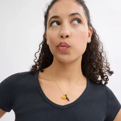 Pumpkin And Bat Pendant Necklace Set