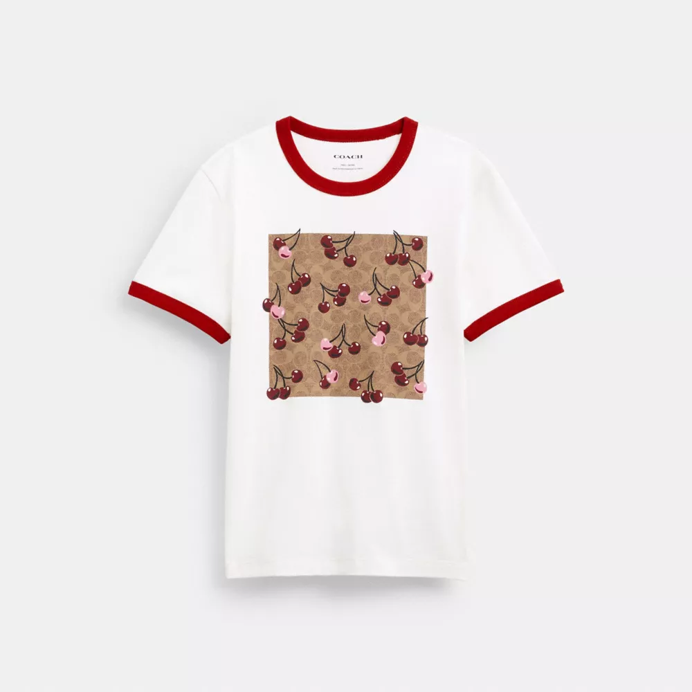  Signature Square Cherry T Shirt In Organic Cotton
