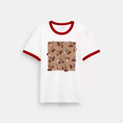  Signature Square Cherry T Shirt In Organic Cotton