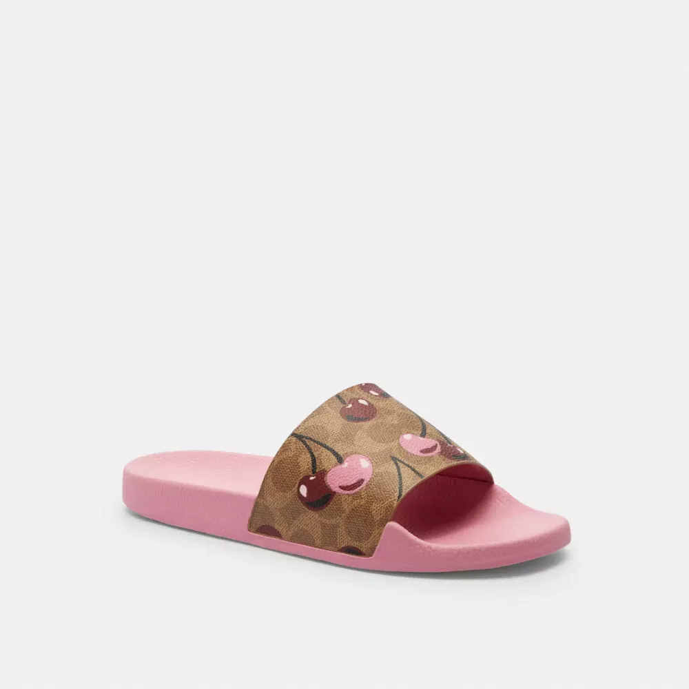 Udele Sport Slide In Signature Canvas With Cherry Print