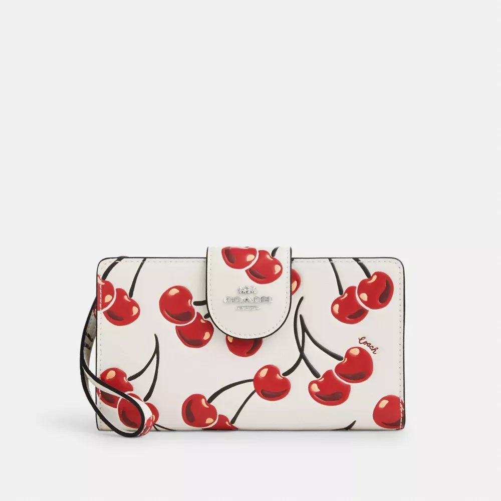 Phone Wallet With Cherry Print