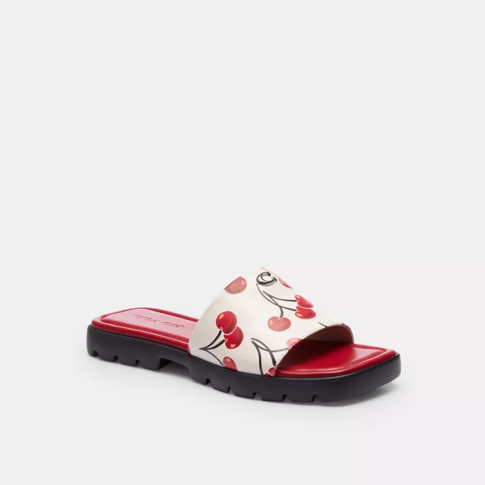 Florence Sandal With Cherry Print