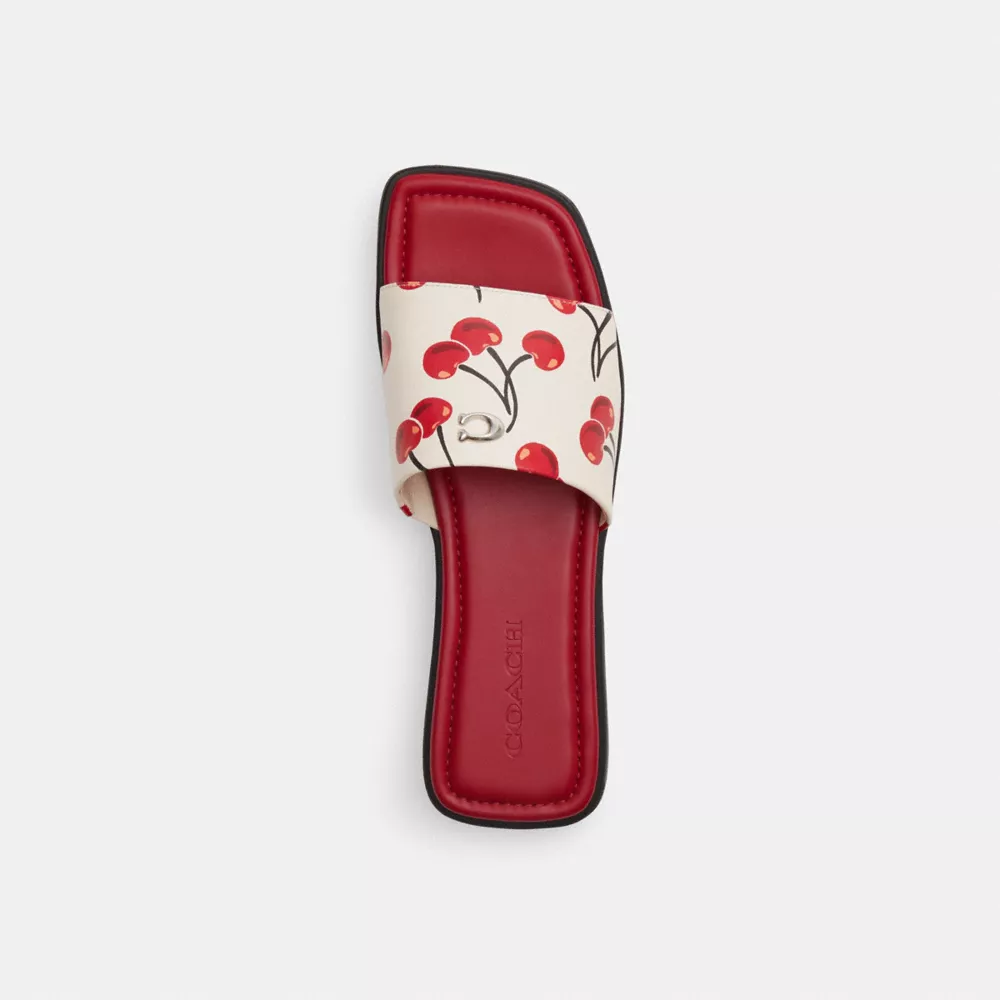 Florence Sandal With Cherry Print