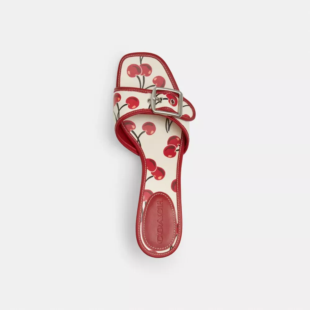 Margot Sandal With Cherry Print