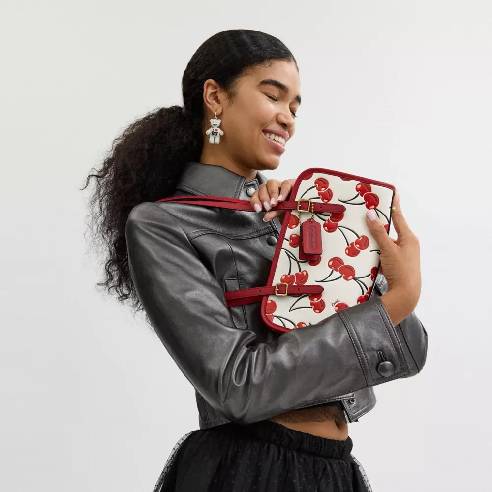 Swing Zip Bag With Cherry Print
