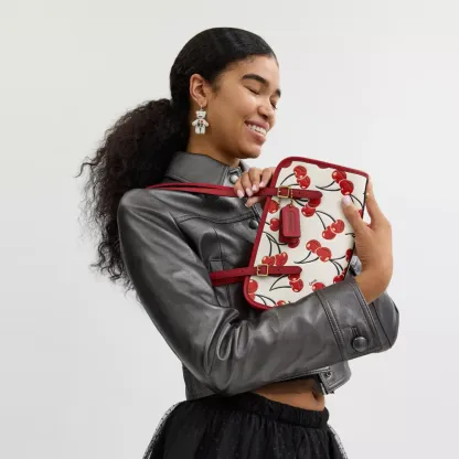 Swing Zip Bag With Cherry Print