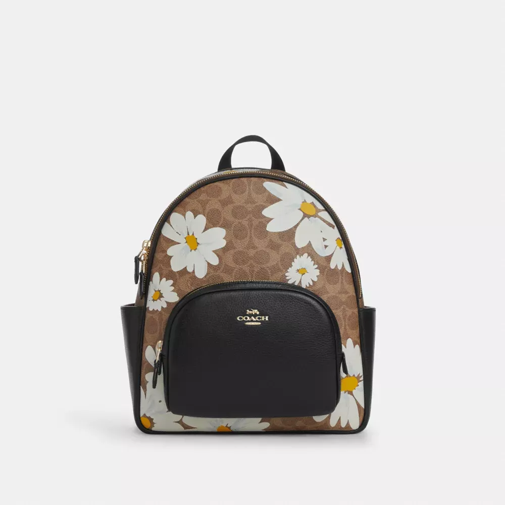 Court Backpack In Signature Canvas With Floral Print