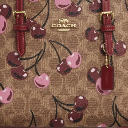 Mollie Tote Bag 25 In Signature Canvas With Cherry Print