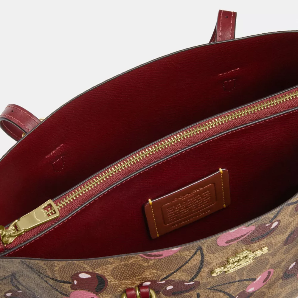 Mollie Tote Bag 25 In Signature Canvas With Cherry Print