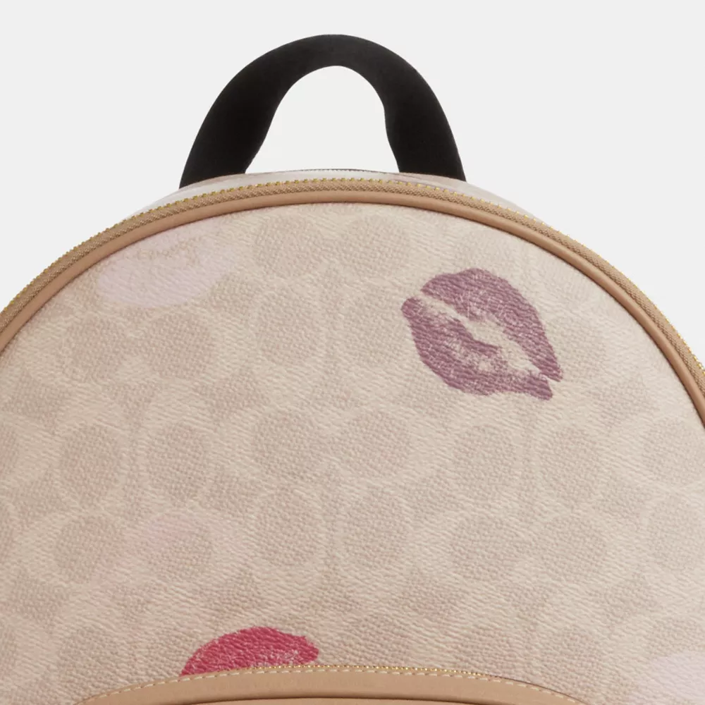 Court Backpack In Signature Canvas With Lips Print