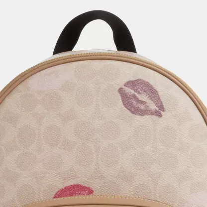 Court Backpack In Signature Canvas With Lips Print