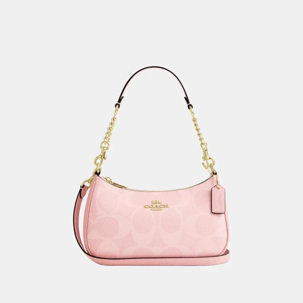 COACH Teri Shoulder Bag In Signature Canvas Powder Pink