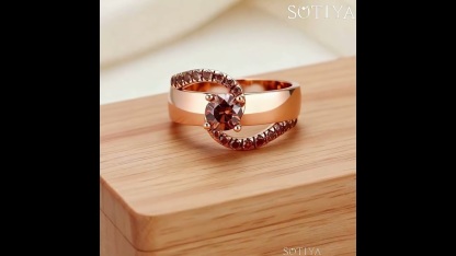 Sotiya Bypass Round Cut Cigar Coffee Engagement Ring Sterling Silver