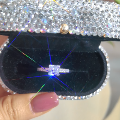 Sotiya Cathedral Princess Cut Engagement Ring Sterling Silver