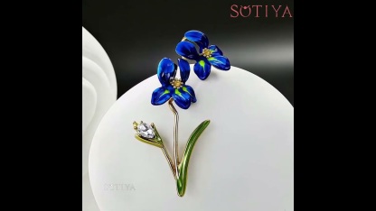 Sotiya Artist Collection Famous Painting Irises Inspired Enamel Asymmetrical Earrings