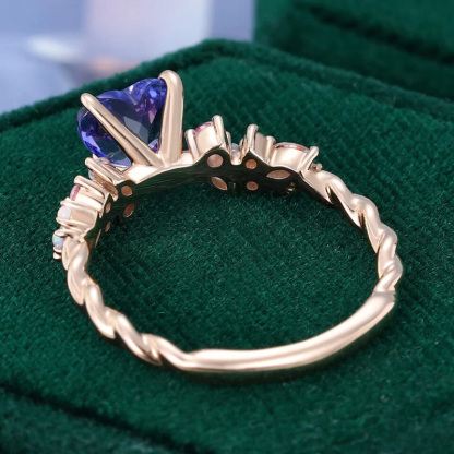 Sotiya Twisted Band Heart Cut Cluster Engagement Ring Sterling Silver-Sotiya