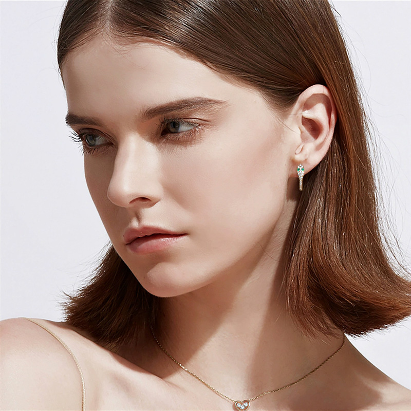 Sotiya Snake Hoop Earrings Sterling Silver-Sotiya