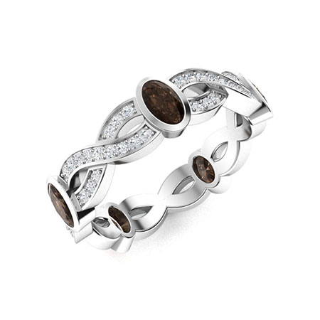 Sotiya Twist Infinity Oval Cut Eternity Ring Sterling Silver-Sotiya
