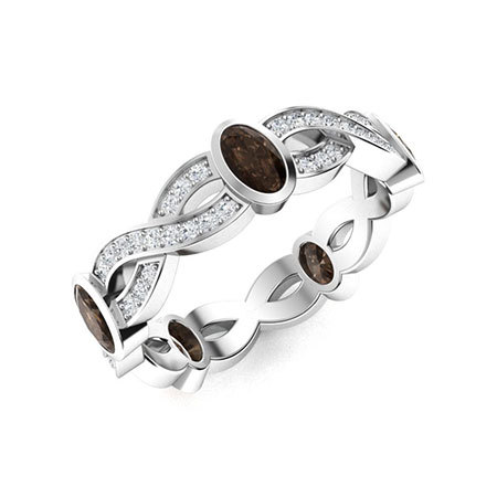 Sotiya Twist Infinity Oval Cut Eternity Ring Sterling Silver-Sotiya