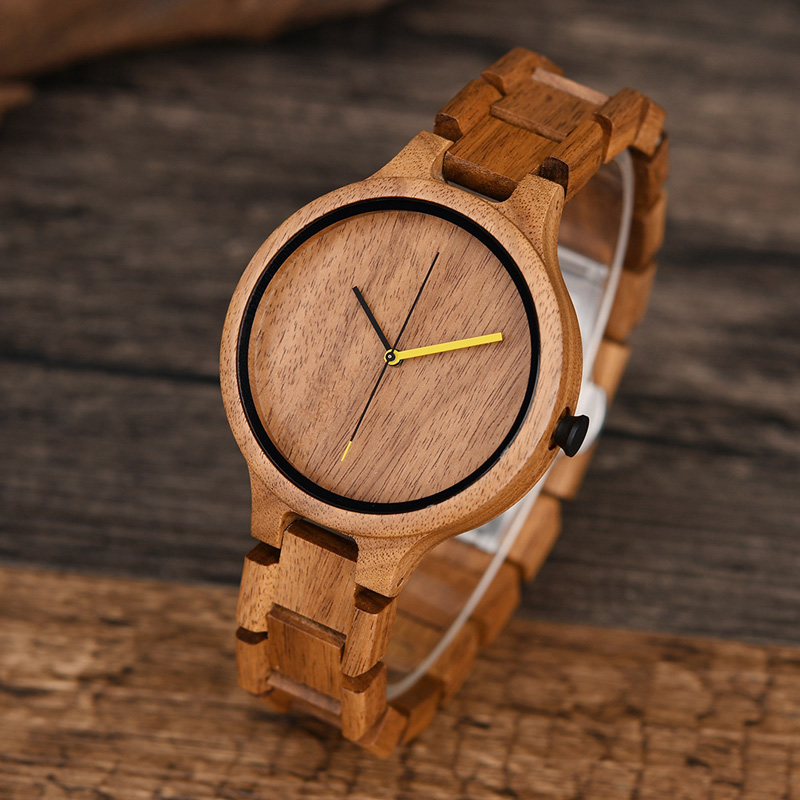 Sotiya Simple Quartz Coffee Wooden Watch without Scale-Sotiya